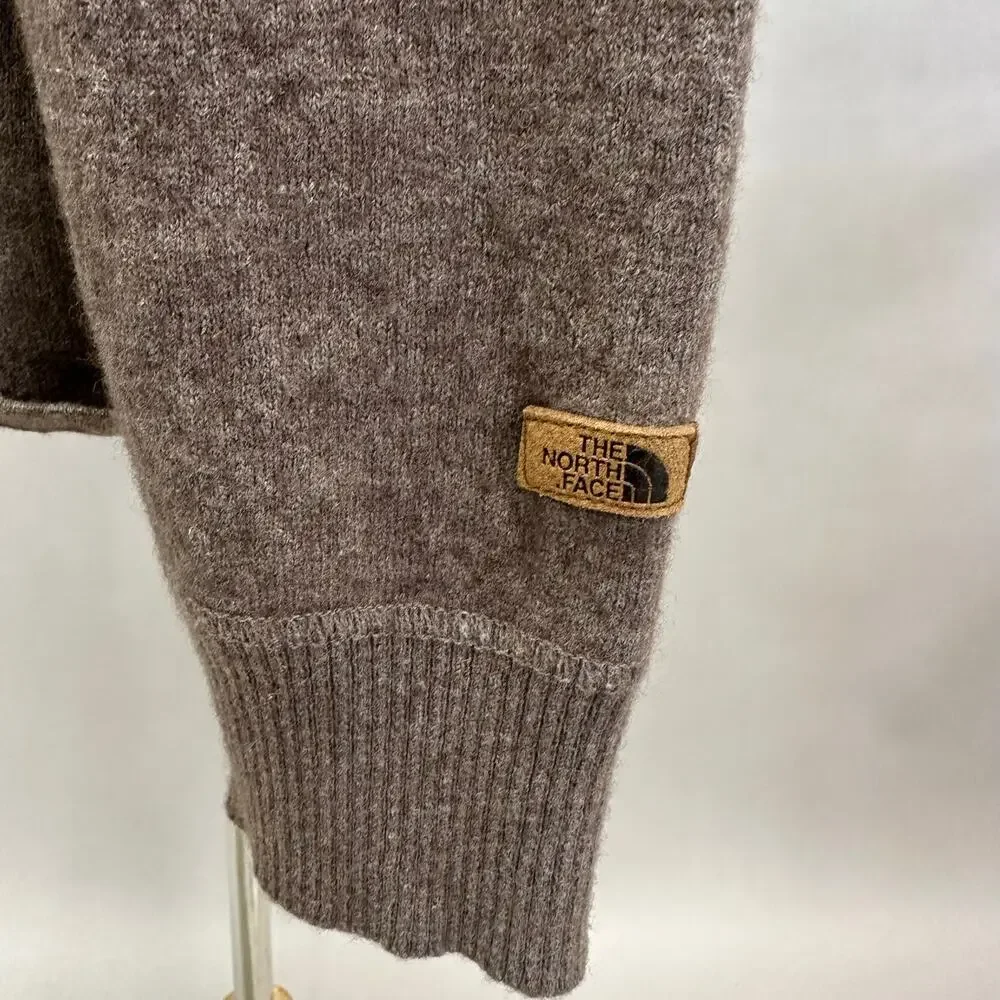 The North Face brown 1/4 zip wool blend‎ pullover sweater mens Size Large Unisex